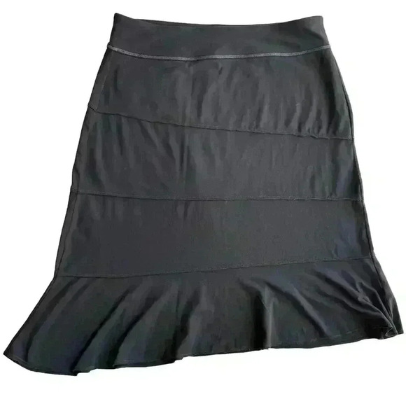 Athleta Black Crescendo Asymmetric Midi Skirt Size XL 862111 - Picture 2 of 8